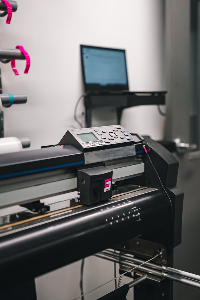 Crafting Captivating Headlines: Your awesome post title goes here Close-up of modern printing machine in a professional studio environment.